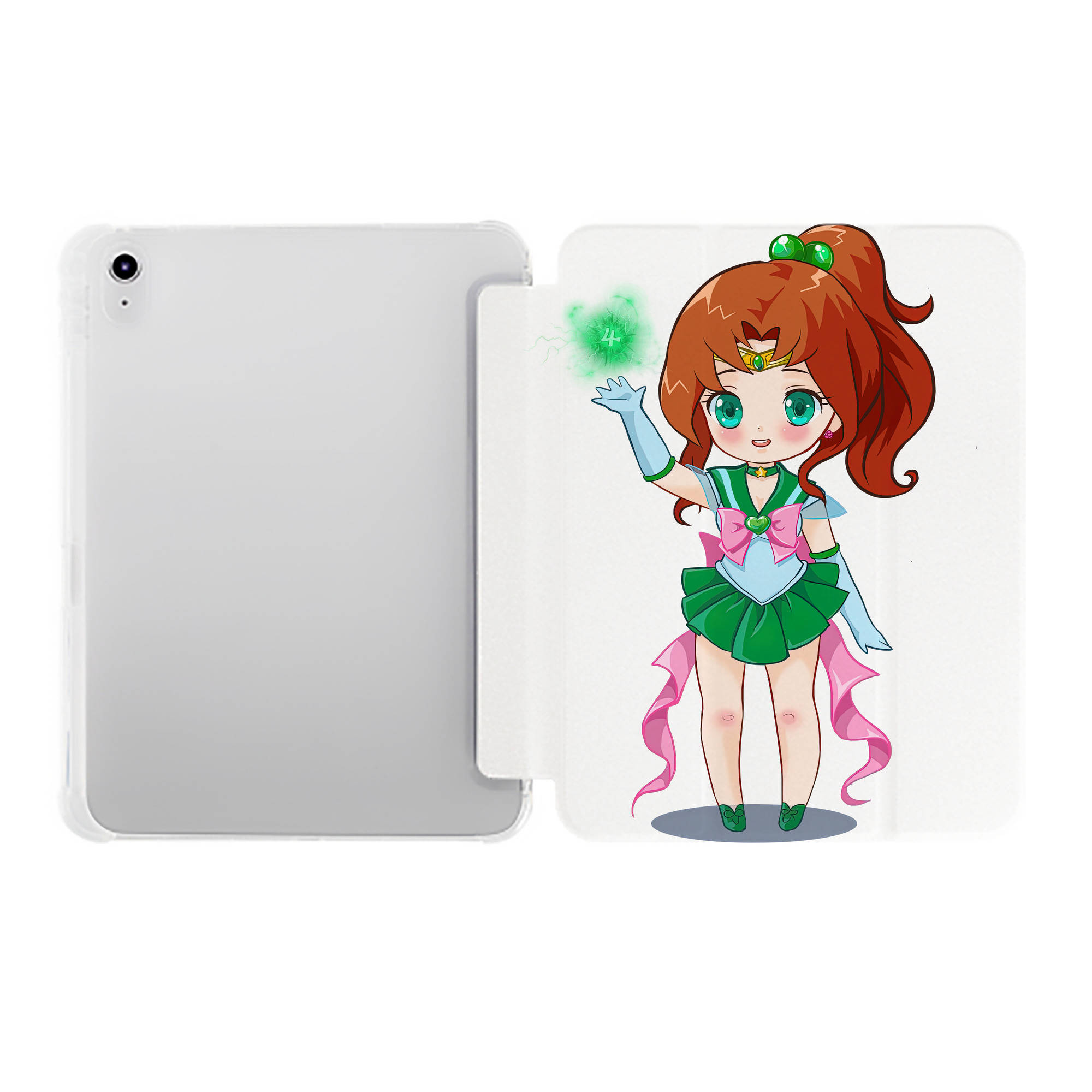 （画像用） 美少女戦士セーラームーン 木野 まこと きの まこと Sailor Moon Kino Makoto （セーラージュピター；Sailor Jupiter） IPad ケース ペン収納付き 三つ折りスタンド PUレザー×シリコン 対応機種9.5/10.5/10.9インチ